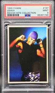 Usher RC 1999 Panini Smash Hits Collection #137  Rookie PSA 9 Mint - Picture 1 of 2