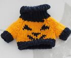 vintage doll Teddy Bear knit sweater Halloween  excellent orange pumpkin