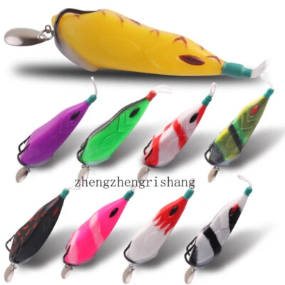 Señuelos suaves de rana Topwater pesca de lubina crankbaits cuchara cebo flotante 8 cm/15 g Foto 1 de 4