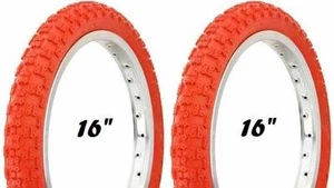 New RED Kids Bicycle Tires and Tubes 16 x 2.125 Fits 1.75 1.95 BMX 16" BOY's - Picture 1 of 1