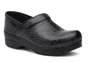 Dansko Professional Black Tooled Leather Pro Clogs New Size EU 37, US 6.5-7 - Picture 1 of 14