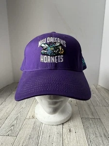 Vintage Adidas New Orleans Hornet Embroidered Cap Purple Adjustable Hat - Picture 1 of 11