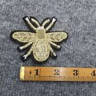 Honey Bee Embroidered Patch Black Gold