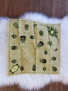 Bufanda vintage de seda enrollada a mano ojo de cerradura se envía verde náutico 16,5 x 16,5" - Imagen 1 de 8