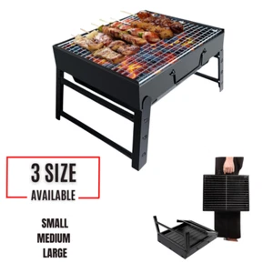 Barbecue Grill Portable BBQ Charcoal Stove Stainless Steel Cooker Camping 3 Size - Picture 1 of 18