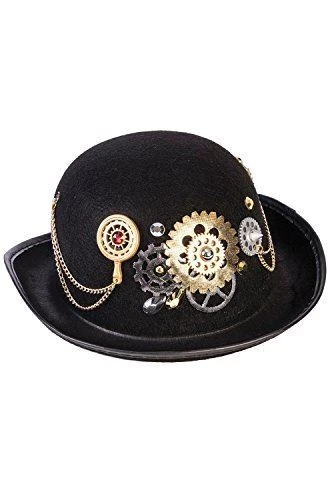 Steampunk Derby Bowler Hat - Black - Costume Accessory - Adult - Image 1 of 1