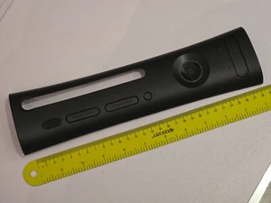 MICROSOFT XBOX 360 ORIGINAL OFFICIAL BLACK CONSOLE FRONT FACEPLATE FASCIA COVER - Picture 1 of 2