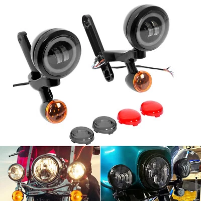 Luz antiniebla LED intermitente para Harley Street Glide Road King 1994-arriba con soporte Foto 1 de 4