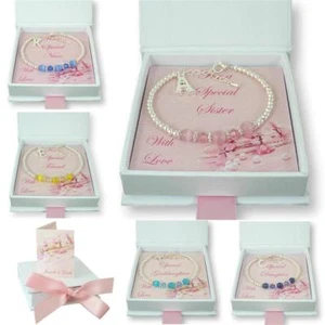 Bracelets for Girls, Initial, Letter Charm, Gift for Granddaughter, Birthday etc - Picture 1 of 13