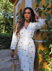 Zara Sahani Embroidered Cotton Midi Dress Size M Summer Holiday Ref 6895/247
