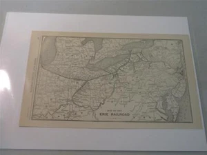Original Map of The Erie Railroad from 1918 w/Connections - Picture 1 of 1