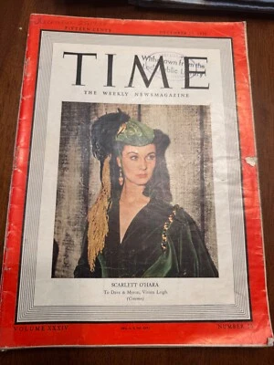 Time Magazine December 25 1939 Vivien Leigh ~Gone With The Wind ~Scarlett O'Hara - Image 1 of 4