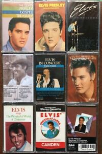 Elvis Presley 9 Like New Cassette Tapes '70 '71 '77 '81 '82 '84 '87 '96