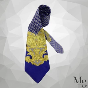 GIANNI VERSACE Blue Baroque Silk Tie Made In Italy W: 3.8" EX COND - Picture 1 of 7