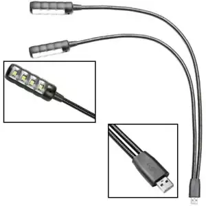 Ultrahelle USB LED 2-Arm Leselampe mit COB LEDs Schwanenhalslampe Lampe Leuchte - Bild 1 von 8