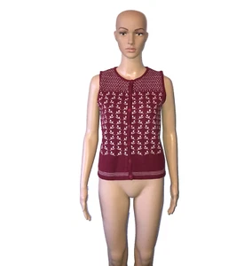 Esprit Women's Vest Size M Fair Isle Knit Sleeveless Button Up Wool Blend - Picture 1 of 6