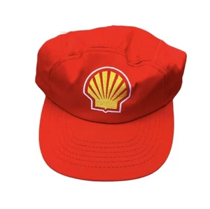 Vintage Shell Cap Red Cotton Hat Adjustable New Old Stock 5 Panel - Picture 1 of 7