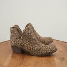 Lucky Brand Womens Baley Ankle Booties Size 10 M Brown Leopard Suede V Cut