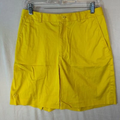 Pantalones Cortos de Golf Ralph Lauren Frente Plano Amarillo Mujer Talla 6 Informales Chinos Foto 1 de 4