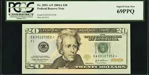 $20 2004A Federal Reserve * Star Note PCGS Superb Gem New 69 PPQ - Picture 1 of 3