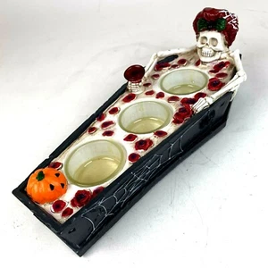 Yankee Candle Phantasmagoria Skeleton Relax Coffin Tealight Candle Holder 2021 - Picture 1 of 10