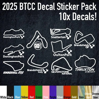 HYPERMOLES BTCC 2025 Decal Sticker Pack Track Race Circuit Vinyl, 10 Decals! HPM025