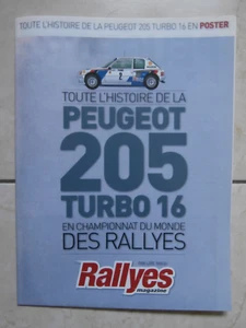 POSTER AFFICHE TOUTE L'HISTOIRE DE LA PEUGEOT 205 TURBO 16 92 cm x 60 cm - Picture 1 of 7