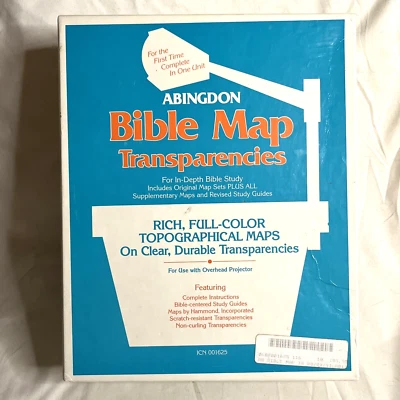 Abingdon Bible Map Transparencies Color Topographical Maps Overhead Projector - Image 1 of 4