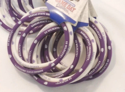 KSU Kansas State Wildcats Set Of 2 Rubber Wristband Bracelets New Cover