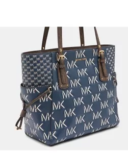 BNWT Luxury Michael Kors Blue And Brown Tote RRP $499 - Picture 1 of 5