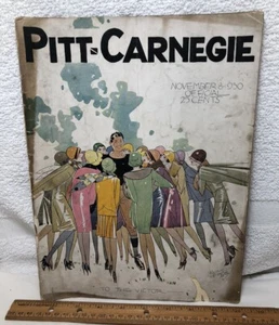 1930 Pitt University Of Pittsburgh VS Carnegie Tech Football Program Art Deco - Picture 1 of 23