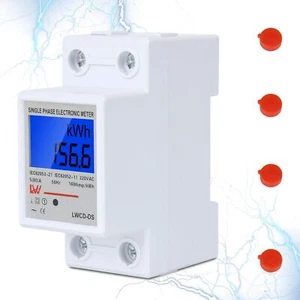 Digital LCD electricity meter 5(80) A 230V AC meter DIN rail KWh meter - Picture 1 of 6