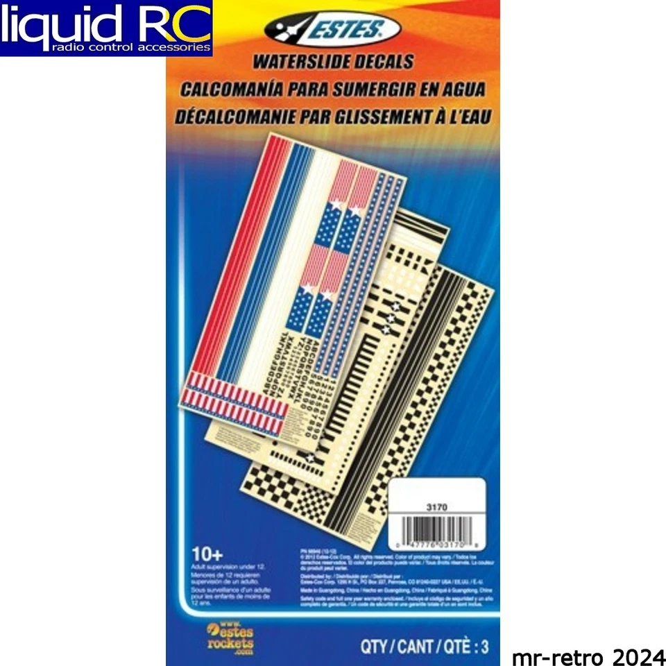 Estes 3170 Waterslide Decal Set for Model Rockets - Image 1 of 1