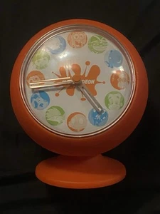 RARE VINTAGE NICKELODEON ORANGE BALL CLOCK SPONGEBOB HEY ARNOLD RUGRATS RETRO - Picture 1 of 1