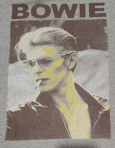 Vintage Bowie Smoking Large Tshirt On Delta Pro Weight Tag Gray - Picture 1 of 6