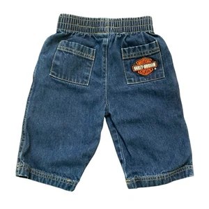 Harley Davidson Motorrad Denim Jeans Gummibund Pull On Unisex Größe 0/6M - Bild 1 von 8