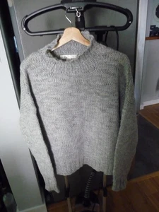 KAISELY WOMEN GRAY OVERSIZED BOXY CHUNKY CABLE KNIT SWEATHER WOOL BLEND SIZE XL - Picture 1 of 5