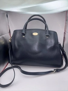 Coach Margot Small Carryall Pebble Leather Satchel Navy Blue Crossbody Strap - Bild 1 von 22