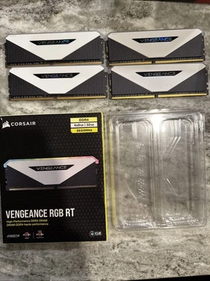 Corsair Vengeance RGB RT 32GB PC4-28800 DDR4-3600 CL18 White Desktop Memory - Image 1 of 3