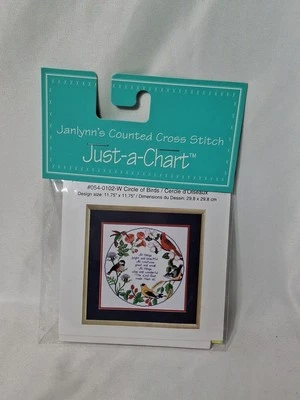 CIRCLE OF BIRDS Just A Chart Janlynn's Counted Cross Stitch Pattern NIP 054-0102 - Image 1 of 3