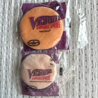 De colección Victoria Vogue Polvo Puff Vacuseal Buen Limpieza Sellado Lote de 2 Foto 1 de 4