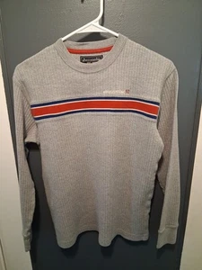 Abercrombie 92 Sweater Mens Large Gray A+F 92 Knit Preppy Casual Stripes - Picture 1 of 5