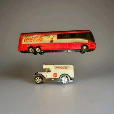 Vintage Coca-Cola Die Cast Bus And Delivery Truck - Image 1 of 4