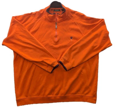 Top Pullover Bobby Jones Para Hombre 1/4 Cremallera Algodón Naranja Talla 2XL Golf Informal Foto 1 de 4
