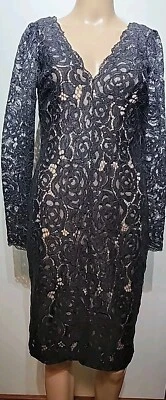 Vestido de cóctel Vera Wang de encaje negro talla 2 nuevo con etiquetas Foto 1 de 4