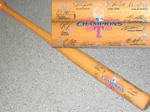 TEXAS RANGERS 2023 WORLD SERIES CHAMPIONS~MINI 18" BASEBALL BAT (11) SIGNATURES - Picture 1 of 1
