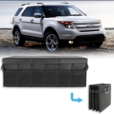 PU 3-in-1 Trunk Organizer Cargo Storage Fold Box Bag 8 Pockets For Ford Explorer - Image 1 of 4