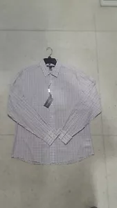 NWT Michael Kors Mens Purple Plaid Stretch Slim Fit Button Down Shirt Sz XL - Picture 1 of 3