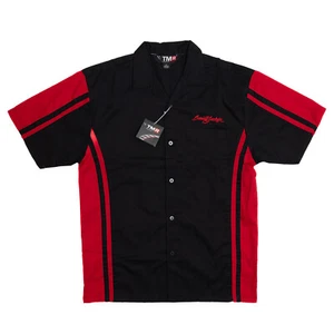 BARRETT JACKSON Signature Work Shirt Mens Medium Button Up Short Sleeve Black - Picture 1 of 11
