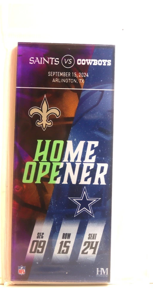 HIGHLAND COMO NUEVO NEW ORLEANS SAINTS VS DALLAS COWBOYS 15/09/24 3D BLOCKART ACRÍLICO Foto 1 de 1